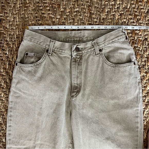 Vintage Lee Baggy Jeans 14P Tan High Rise 80’s 29in Waist Retro Mom Khaki Denim - Picture 5 of 12